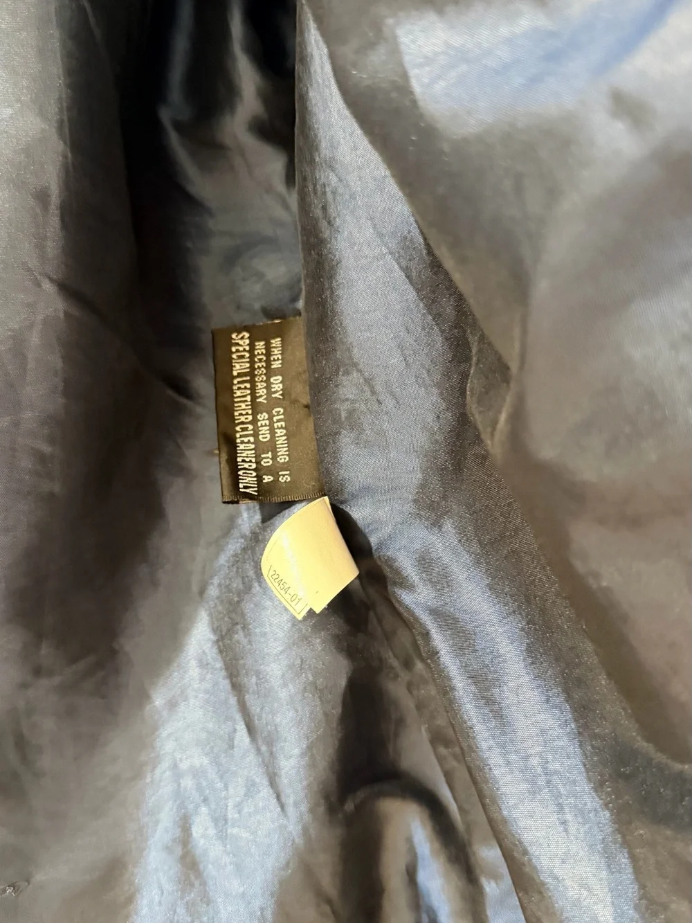 Wilsons Leather Black Leather Jacket with Blue Lining
